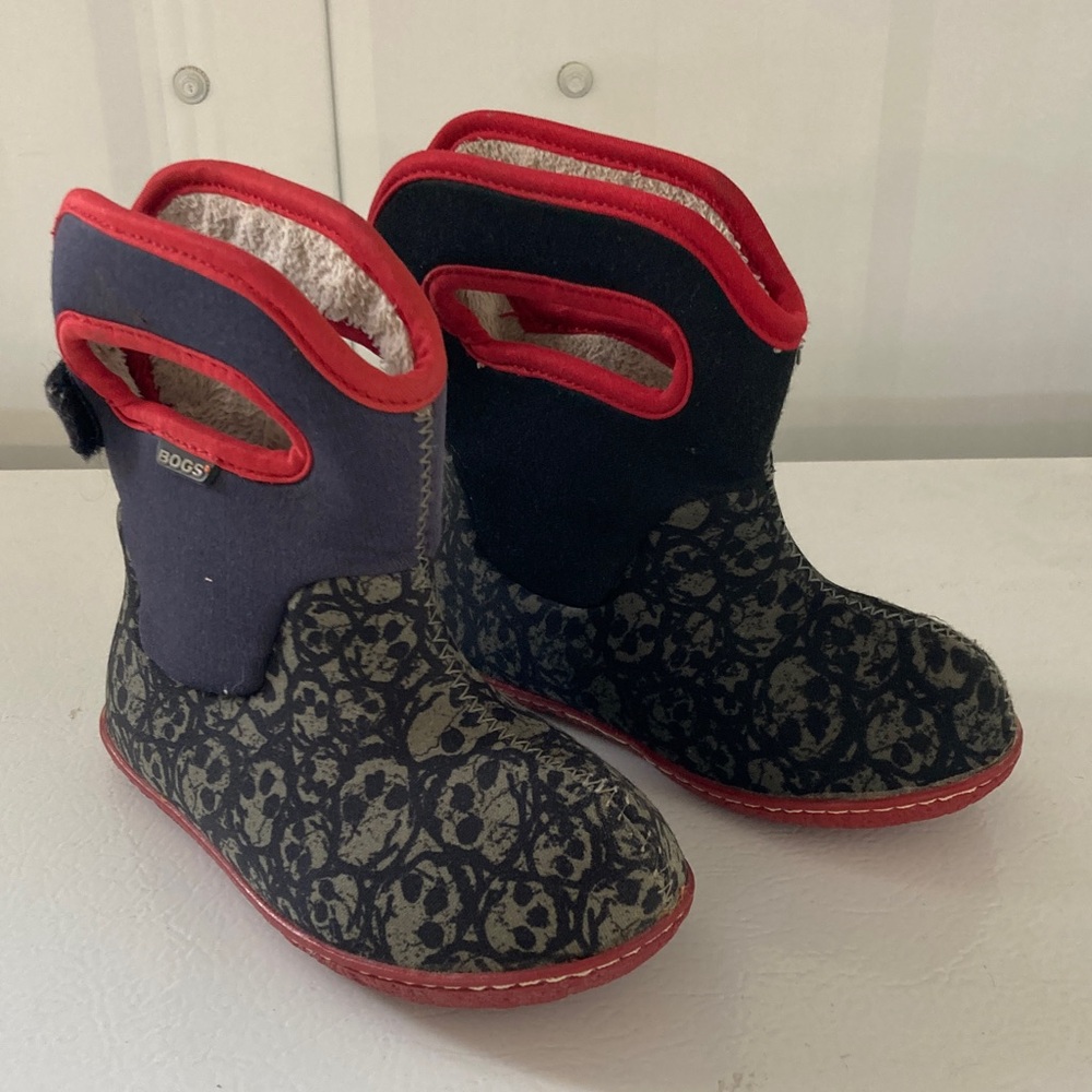 Boss Kids Skull Pattern Boots - Black and Red
